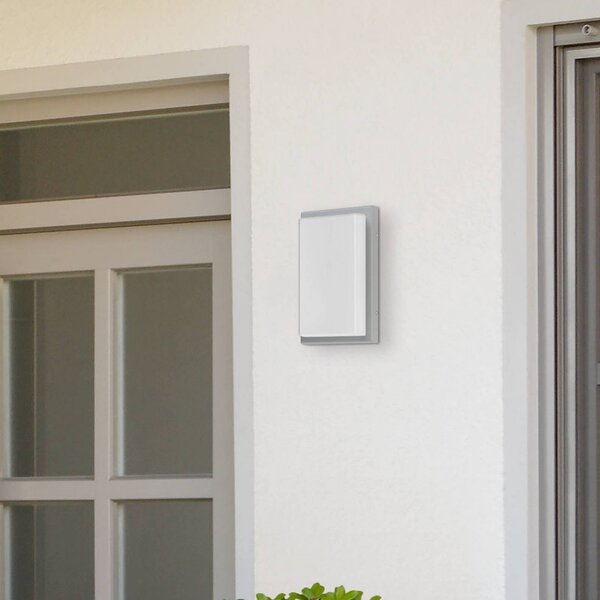 LCD Lampa zewnętrzna z czujnikiem ruchu 059, możliwość ściemniania, aluminiowy / szary / cynkowy, stal szlachetna, nowoczesny