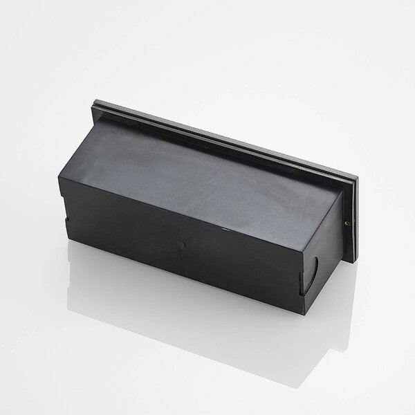Lucande oprawa wpuszczana ścienna LED Zandro, 25 cm, antracyt, IP65 Zandro, czarny, aluminium, nowoczesny