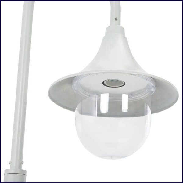 Biała pojedyncza lampa ogrodowa stojąca - A464 N1-F54