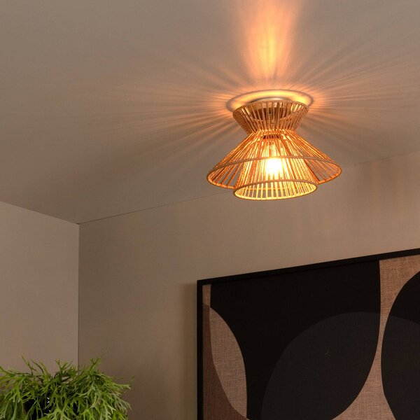 Lucide Lampa sufitowa Tasman, możliwość ściemniania, kremowy / amber, salon / jadalnia, papier / lunolit / lunopal, skandynawski