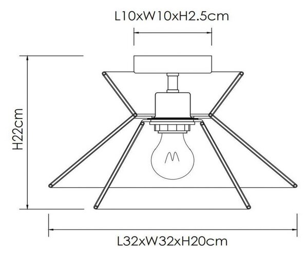 Lucide Lampa sufitowa Tasman, możliwość ściemniania, kremowy / amber, salon / jadalnia, papier / lunolit / lunopal, skandynawski