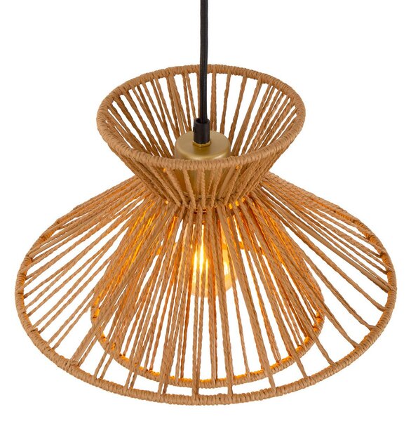 Lucide Lampa wisząca Tasman, możliwość ściemniania, kremowy / amber, salon / jadalnia, papier / lunolit / lunopal, skandynawski