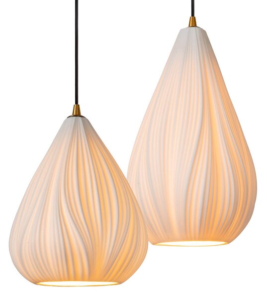 Lucide Lampa wisząca Cinzia, możliwość ściemniania, biały / opal, salon / jadalnia, ceramika, nowoczesny