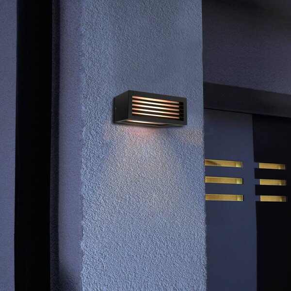 Deko-Light Kinkiet zewnętrzny Rilongo, możliwość ściemniania, czarny, aluminium, nowoczesny