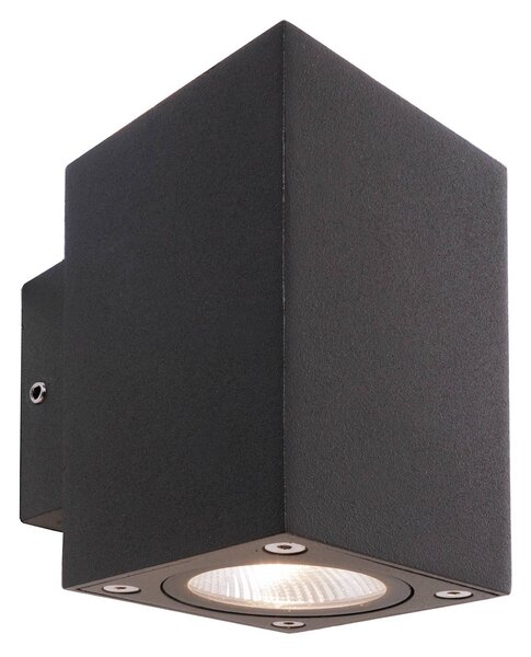 Deko-Light Kinkiet zewnętrzny LED Cubodo Double Mini, czarny, aluminium, nowoczesny