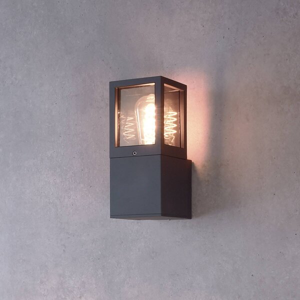 Deko-Light Kinkiet zewnętrzny Facado 2 Square, możliwość ściemniania, czarny, aluminium, nowoczesny