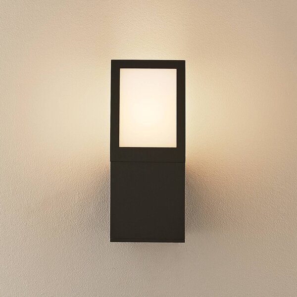 Deko-Light Kinkiet zewnętrzny Facado 2 Square, możliwość ściemniania, czarny, aluminium, nowoczesny