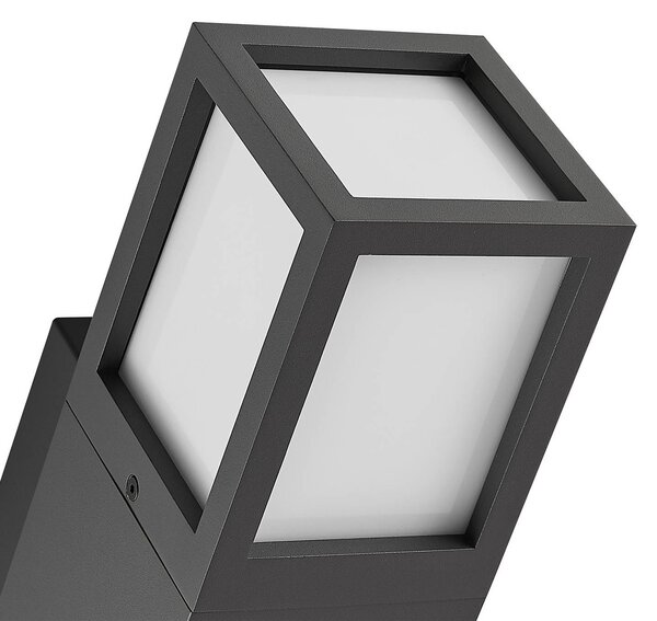 Deko-Light Kinkiet zewnętrzny Facado 2 Square, możliwość ściemniania, czarny, aluminium, nowoczesny