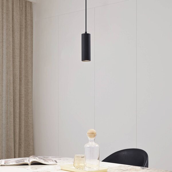 Lampa wisząca Joffrey Lindby, możliwość ściemniania, czarny, salon / jadalnia, metal, nowoczesny