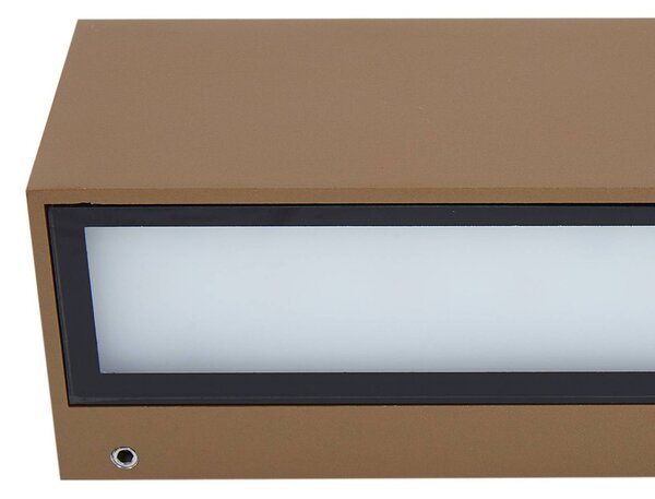 Kinkiet zewnętrzny LED Lengo Lucande, brązowy / rdzawy, aluminium, nowoczesny
