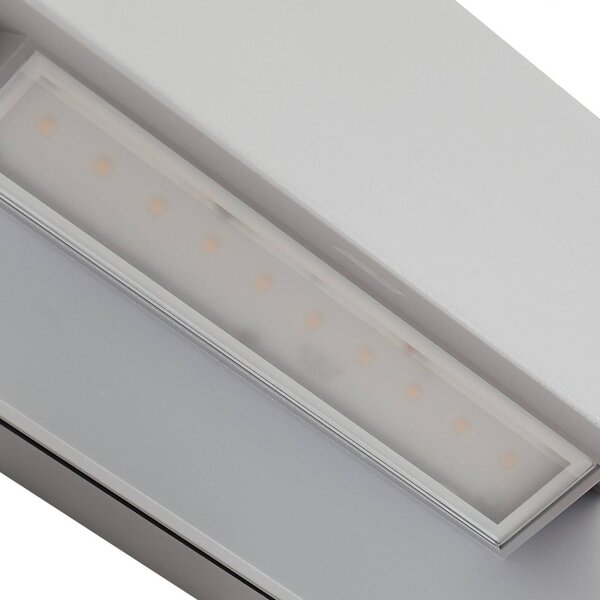 Kinkiet zewnętrzny LED Meja Lucande, aluminiowy / szary / cynkowy, nowoczesny