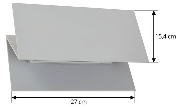 Kinkiet zewnętrzny LED Meja Lucande, aluminiowy / szary / cynkowy, nowoczesny