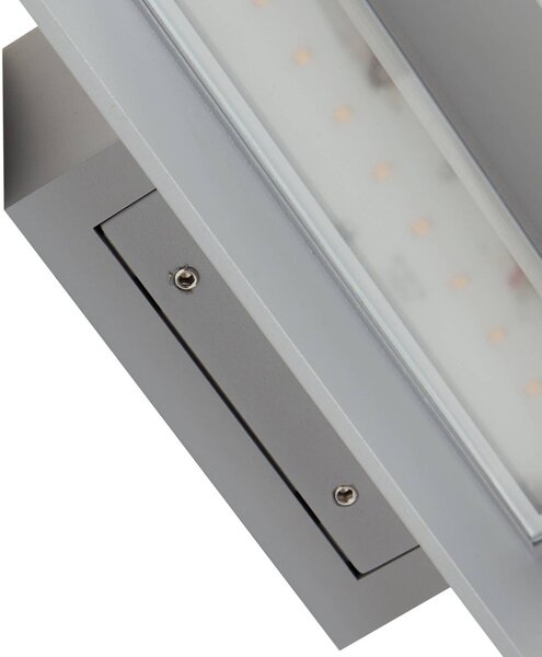 Kinkiet zewnętrzny LED Meja Lucande, aluminiowy / szary / cynkowy, nowoczesny