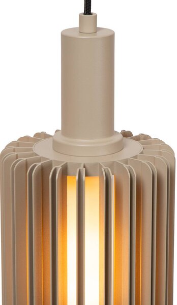 Lucide Lampa wisząca szklana Lambres, możliwość ściemniania, kremowy / amber, salon / jadalnia, szkło