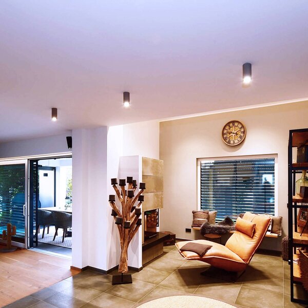Deko-Light Lampa sufitowa LED Lucea 6, możliwość ściemniania, czarny, salon / jadalnia, aluminium, nowoczesny