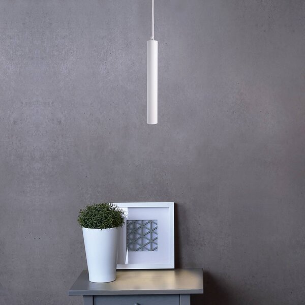 Deko-Light Lampa wisząca Slim, możliwość ściemniania, biały / opal, salon / jadalnia, aluminium, nowoczesny