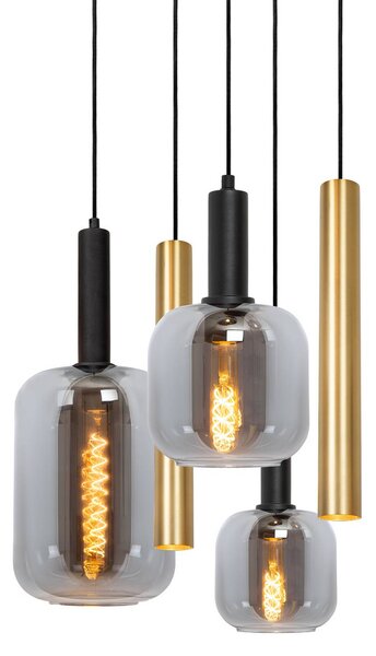 Lucide Lampa wisząca Joanet, możliwość ściemniania, aluminiowy / szary / cynkowy, salon / jadalnia, szkło