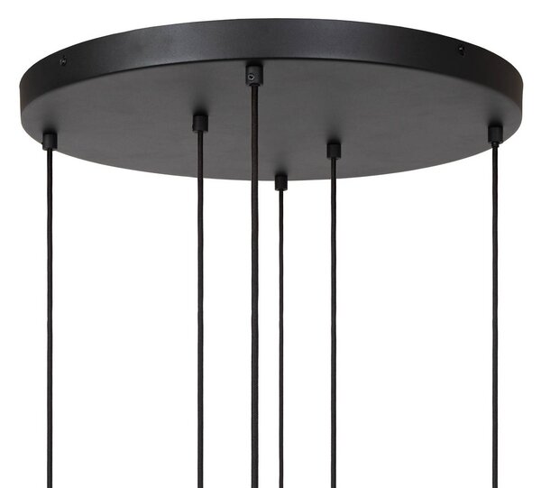 Lucide Lampa wisząca Joanet, możliwość ściemniania, aluminiowy / szary / cynkowy, salon / jadalnia, szkło