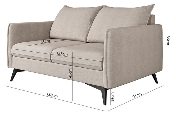 Beżowa sofa 138 cm Juli Bis – Ropez