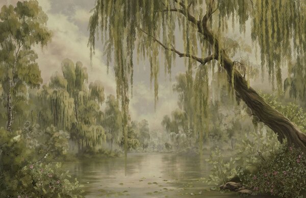 Fototapety Cienisty krajobraz z wierzbami nad wodą, Fototapety Natura, w05631v2 : Uwalls.pl
