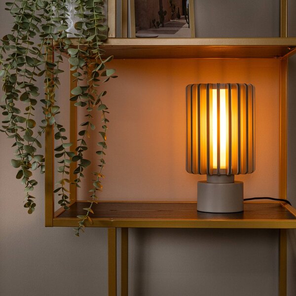 Lucide Lampa stołowa Lambres, kremowy / amber, salon / jadalnia, aluminium