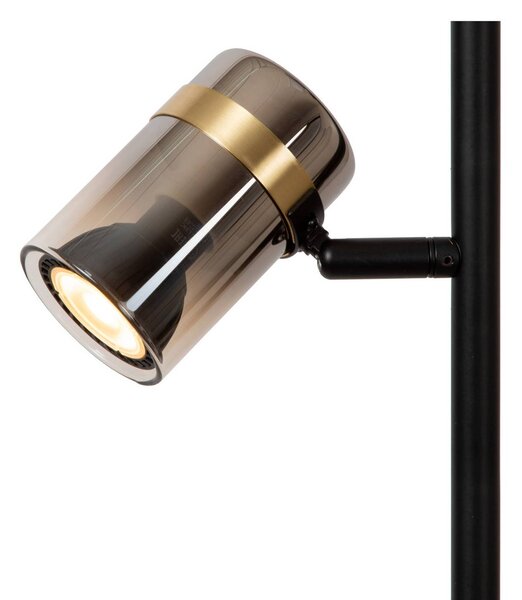 Lucide Lampa stojąca Upton, czarny, salon / jadalnia, szkło, nowoczesny