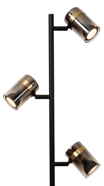 Lucide Lampa stojąca Upton, czarny, salon / jadalnia, szkło, nowoczesny