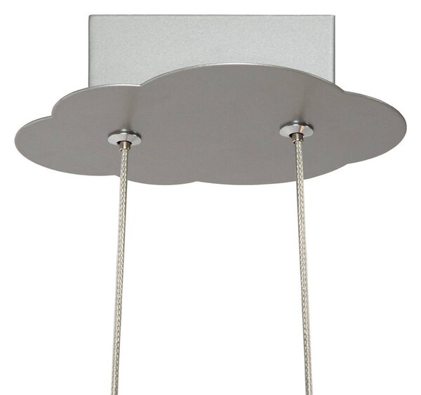 Lucide Lampa wisząca do pokoju dziecięcego Fokker, aluminiowy / szary / cynkowy, pokój dziecięcy, metal