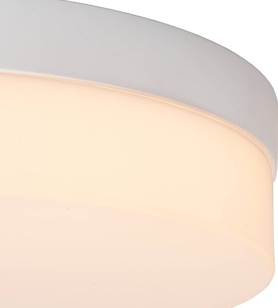 Lucide Lampa sufitowa LED z czujnikiem ruchu Biskit, biały / opal, łazienka, tworzywo sztuczne, nowoczesny