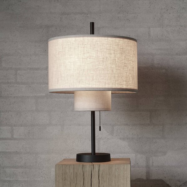 New Works Lampa stołowa Margin, kremowy / amber, salon / jadalnia, tkanina / materiał / jedwab, design