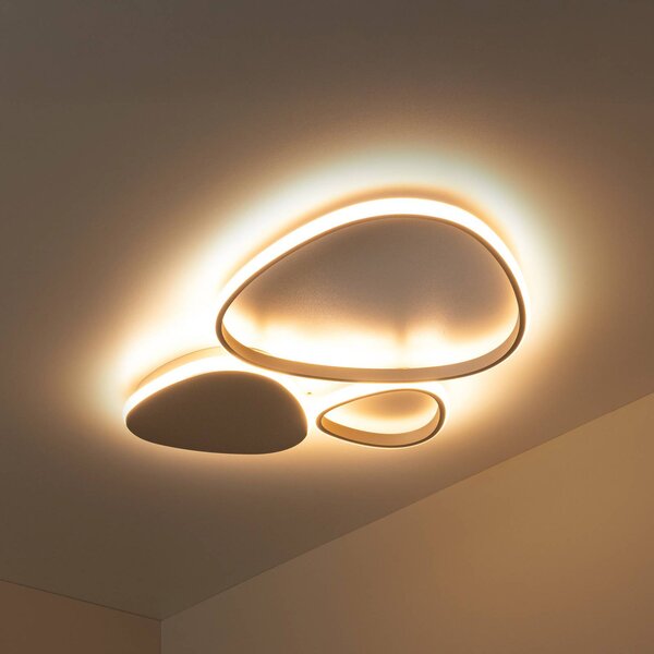 Lucide Lampa sufitowa LED Samling, możliwość ściemniania, kremowy / amber, salon / jadalnia, metal, nowoczesny