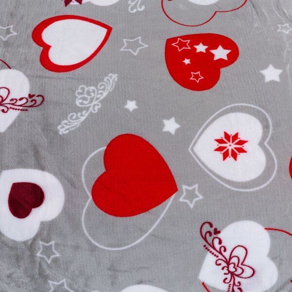 Pościel z mikropluszu CHRISTMAS HEART szara Rozmiar pościeli: 70 x 90 cm | 140 x 220 cm
