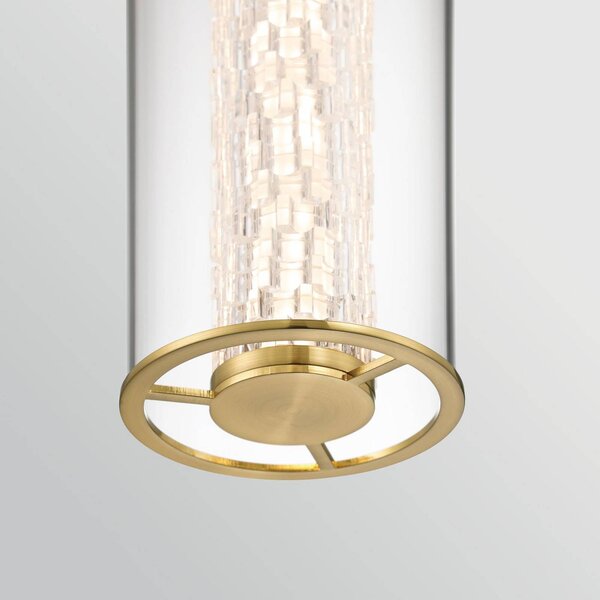 Quintiesse Lampa wisząca ESPADA, możliwość ściemniania, mosiężny / złoty, salon / jadalnia, aluminium, nowoczesny
