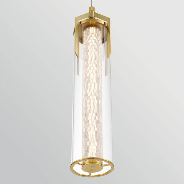 Quintiesse Lampa wisząca ESPADA, możliwość ściemniania, mosiężny / złoty, salon / jadalnia, aluminium, nowoczesny