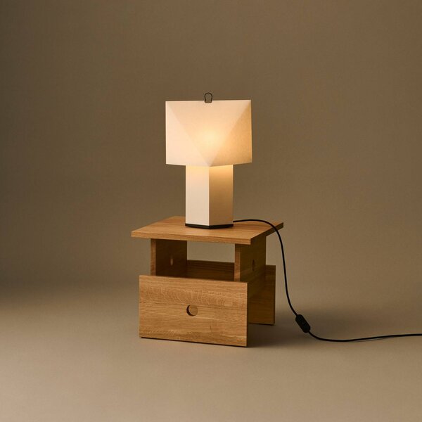 HAY Lampa stołowa Aplat, biały / opal, salon / jadalnia, papier / lunolit / lunopal, nowoczesny