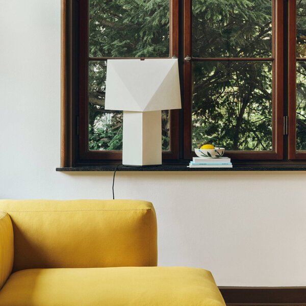 HAY Lampa stołowa Aplat, biały / opal, salon / jadalnia, papier / lunolit / lunopal, nowoczesny