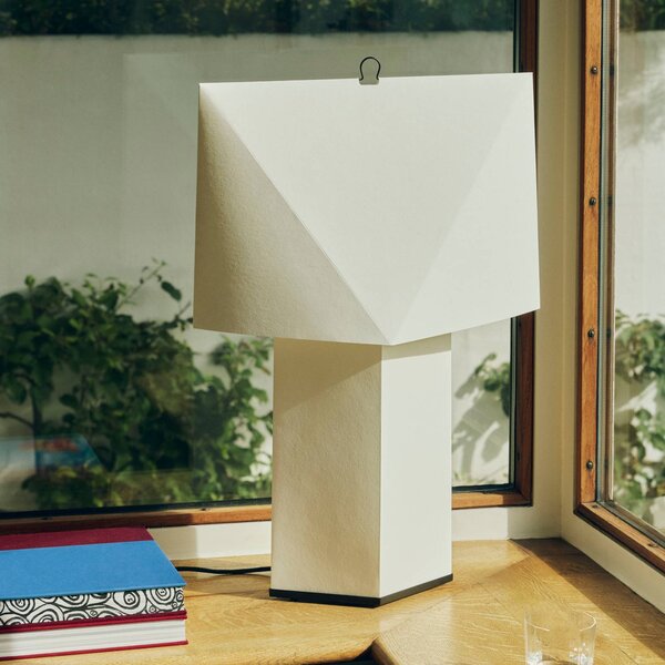 HAY Lampa stołowa Aplat, biały / opal, salon / jadalnia, papier / lunolit / lunopal, nowoczesny