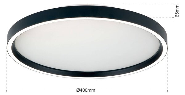 ORION Lampa sufitowa MASCA, możliwość ściemniania, czarny, salon / jadalnia, aluminium, nowoczesny