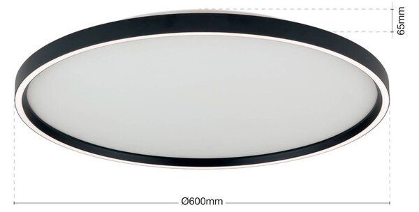 ORION Lampa sufitowa MASCA, możliwość ściemniania, czarny, salon / jadalnia, aluminium, nowoczesny