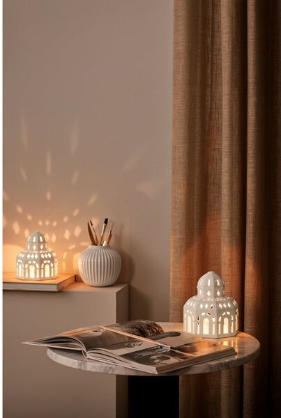 Biały ceramiczny świąteczny świecznik Kähler Design Lighthouse, ø 12 cm