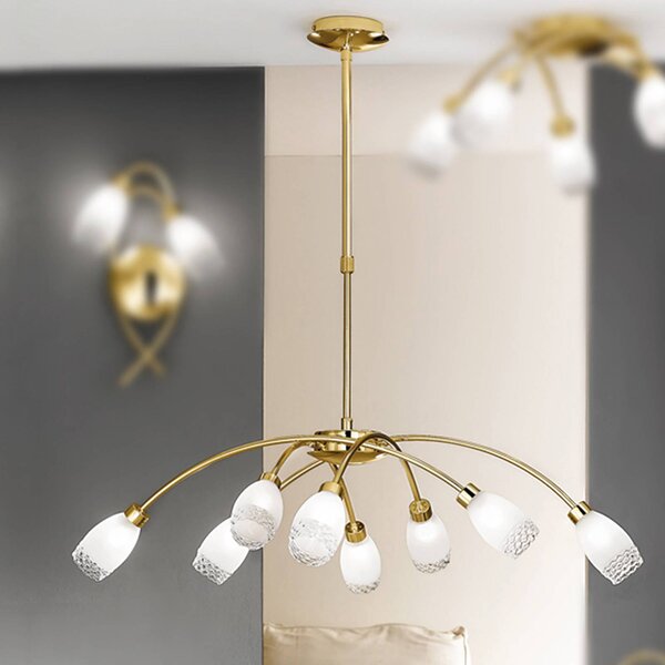 ORION Lampa wisząca CARLA, możliwość ściemniania, mosiężny / złoty, salon / jadalnia, metal, antyczny