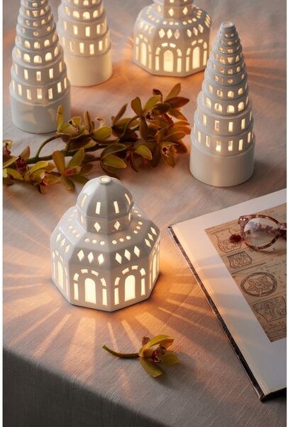 Biały ceramiczny świąteczny świecznik Kähler Design Lighthouse, ø 12 cm