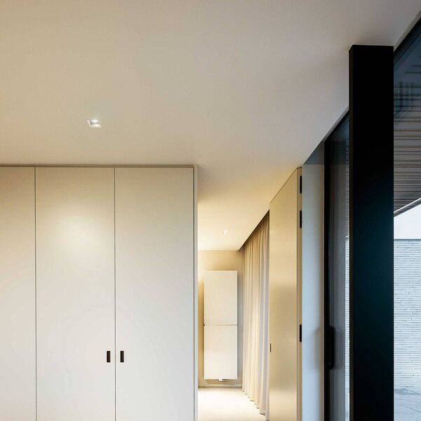 Wever & Ducré Lighting Oprawa sufitowa wpuszczana Plano 2.0, możliwość ściemniania, biały / opal, salon / jadalnia, aluminium, nowoczesny
