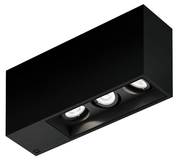Wever & Ducré Lighting Oprawa sufitowa wpuszczana Plano petit 3.0, możliwość ściemniania, czarny, przedpokój, aluminium, nowoczesny