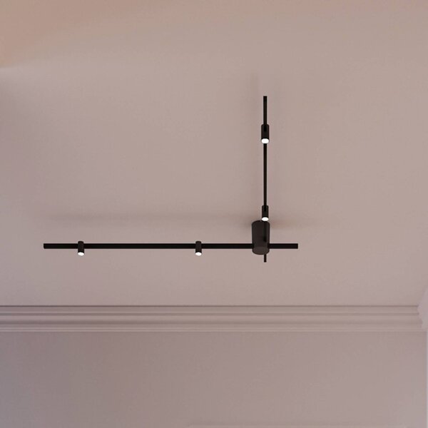 Wever & Ducré Lighting Lampa sufitowa Trace Spin 1.0, możliwość ściemniania, czarny, salon / jadalnia, aluminium, nowoczesny
