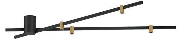 Wever & Ducré Lighting Lampa sufitowa Trace Spin 1.0, możliwość ściemniania, czarny, salon / jadalnia, aluminium, nowoczesny