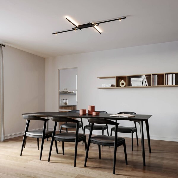 Wever & Ducré Lighting Lampa sufitowa Trace Grid 2.0, możliwość ściemniania, czarny, salon / jadalnia, aluminium, nowoczesny