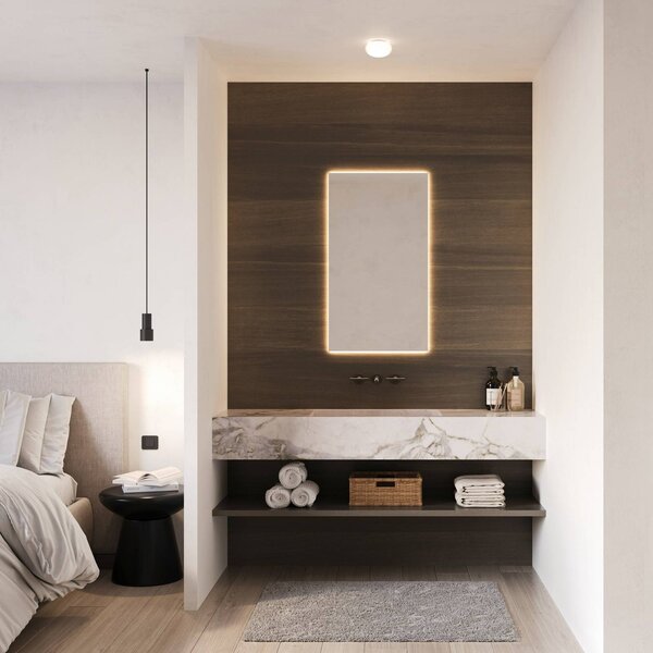 Wever & Ducré Lighting Lampa sufitowa Perlez 3.0, możliwość ściemniania, biały / opal, łazienka, szkło