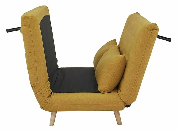 Musztardowa rozkładana sofa SPIKE II
