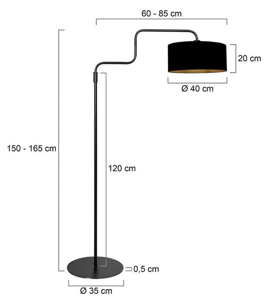 Steinhauer Lampa stojąca Bloeba, czarny, salon / jadalnia, metal, nowoczesny